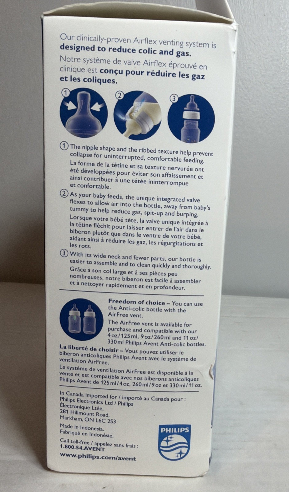 Philips Avent Anti-Colic Baby Bottles, 11oz, with Flow 3 Nipples, 3m+, 2pk