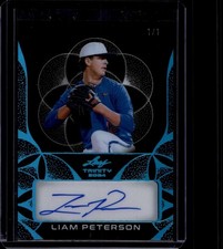 2024 Leaf Trinity #CA-LP1 Liam Peterson Clear Autographs Black PMS Black #/1