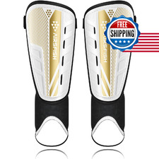 Upgraded Soccer Shin Guards for Kids Youth Adults, CE Certified AirsFish Shin Gu