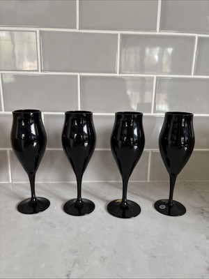 Set of 4 Amethyst Crystal Teardrop Glasses (7 ) Handmade in Germany with Box