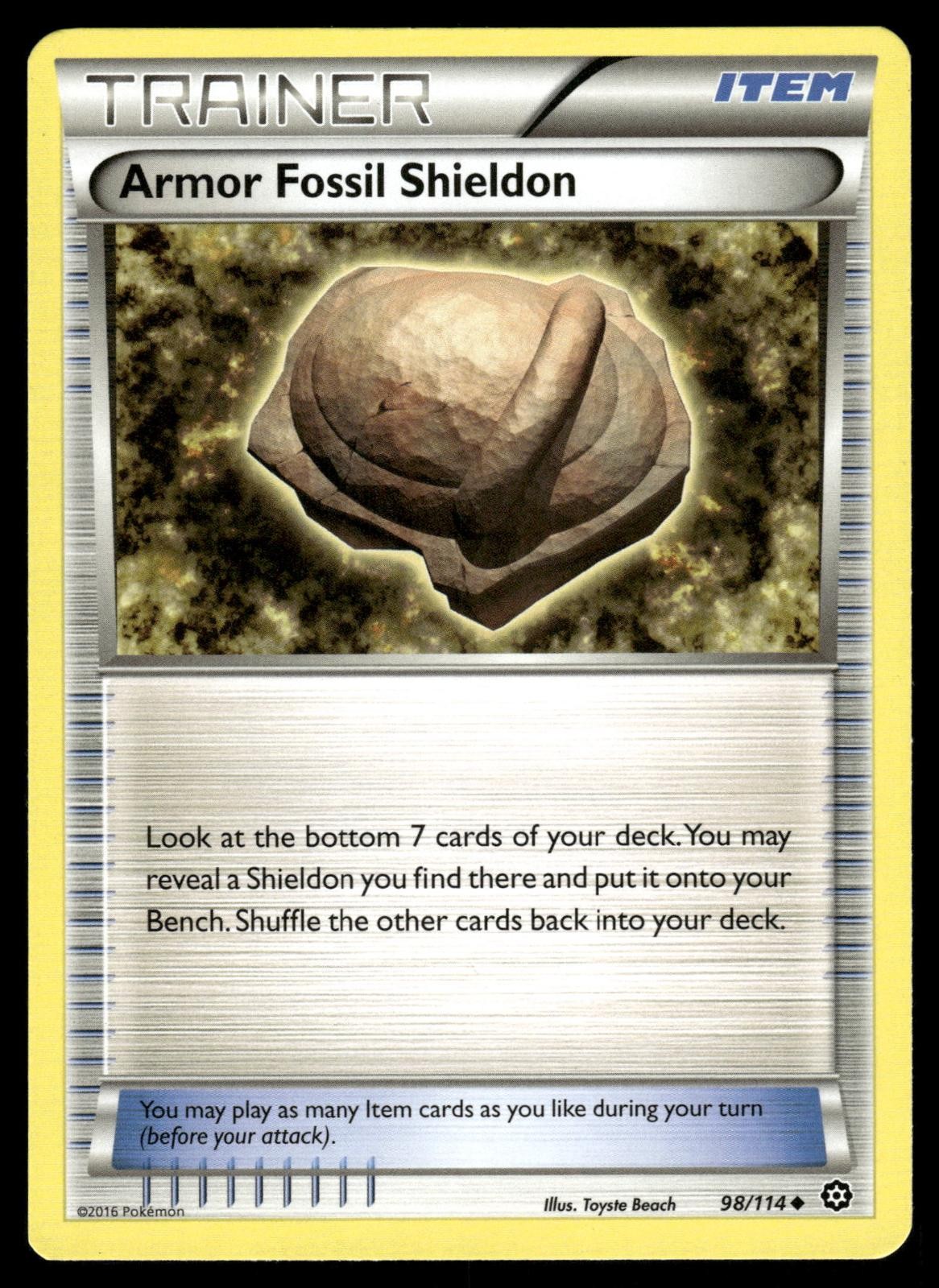 Armor Fossil Shieldon 98/114 Uncommon Steam Siege Pokemon NM