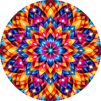 Funky Mehrfarbig Kaleidoskop Runde Untersetzer Kork Unterlegt.  Cooles Küchengeschenk.