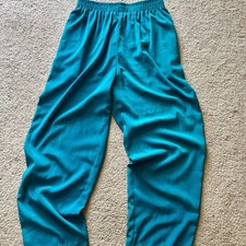 Vintage 90s Blue Wide Leg High Rise Pants
