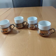 4 alte Moccatassen Silber 835  Dresdner Barock Rosenthal