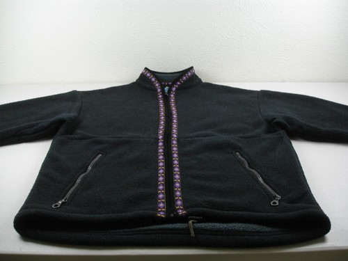 Womens L Vtg Alf By Kuhl Black Glacier Fleece Jacket Full-Zip USA Made Deep Pile - Picture 9 of 17