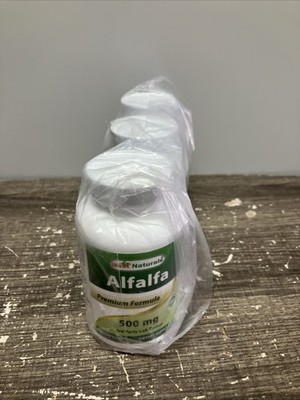 3 Pack Best Naturals alfalfa Green Super Food 500 mg 180 Capsules