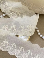 2 Yards Beige Cotton Lace Trim Embroidered Li...