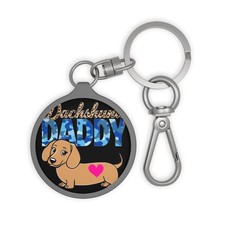 Dachshund Daddy Keyring Tag, Pet Lover Gift, Dog Owner Accessory, NEW