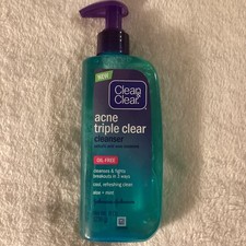 Limpiador triple transparente Clean & Clear para acné 8 oz ácido salicílico tratamiento para acné
