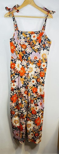 Princess Highway Floral Jumpsuit Size 14 Wide Leg Tie Straps Retro 70's RRP$118 - Picture 5 of 8