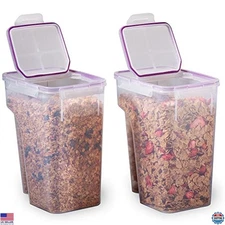 Snapware Airtight 2-Pack Cereal Dispenser Containers, 22.8 Cup, BPA-Free Plastic