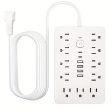 Surge Protector Power Strip 17-in-1 with 11 Outlets  6 USB Ports, 10 Ft, Plug