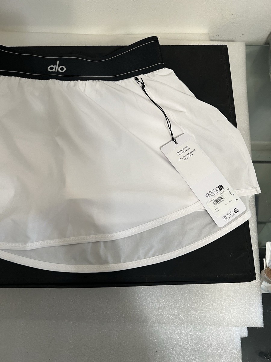 Alo Matchpoint Tennis Skirt White and Black W6240R NWT | eBay