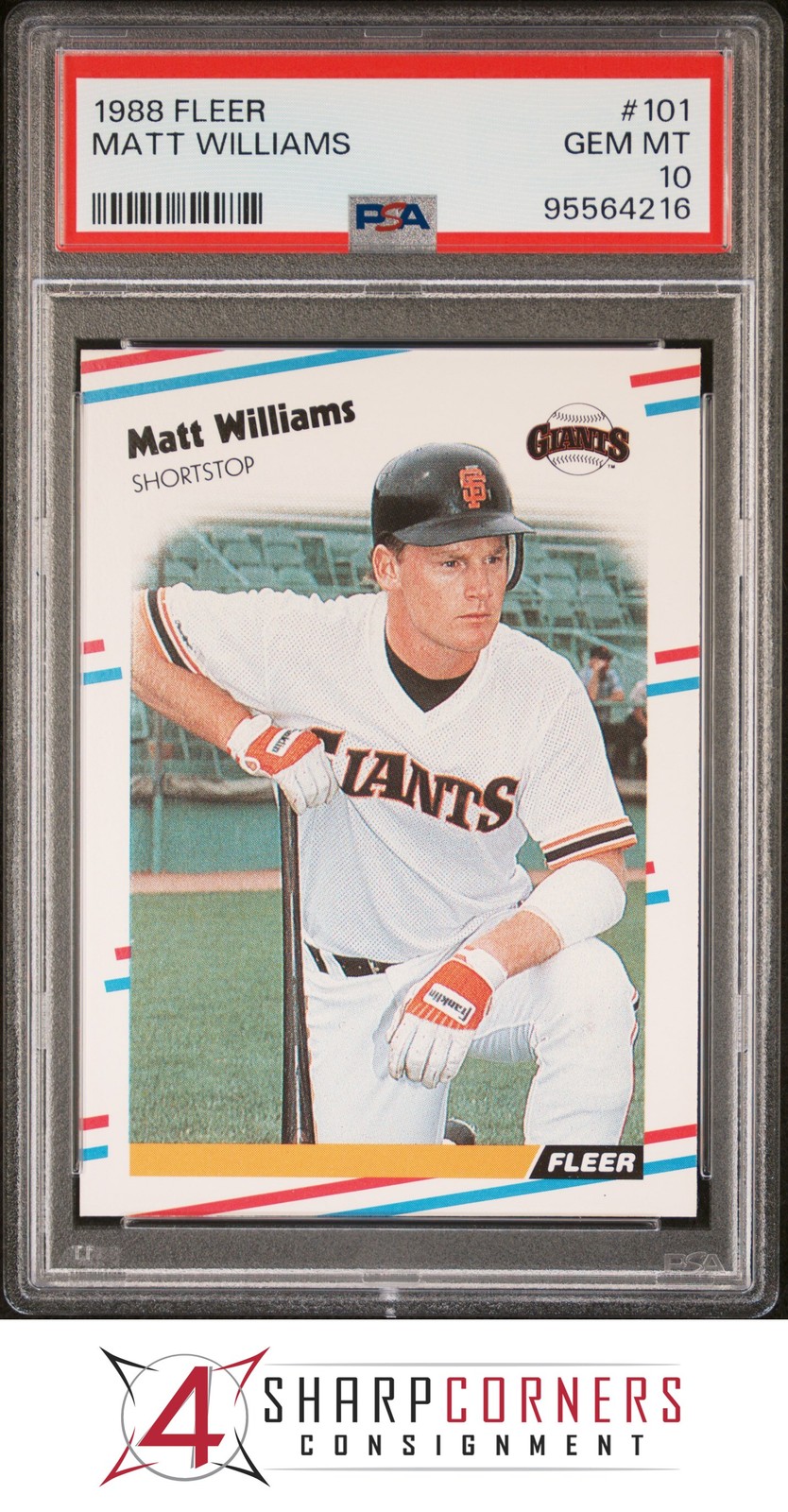 1988 FLEER #101 MATT WILLIAMS RC GIANTS PSA 10