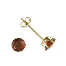 9ct Gold Garnet Stud Earrings 4mm Solitaire Yellow Gold January Birthstone