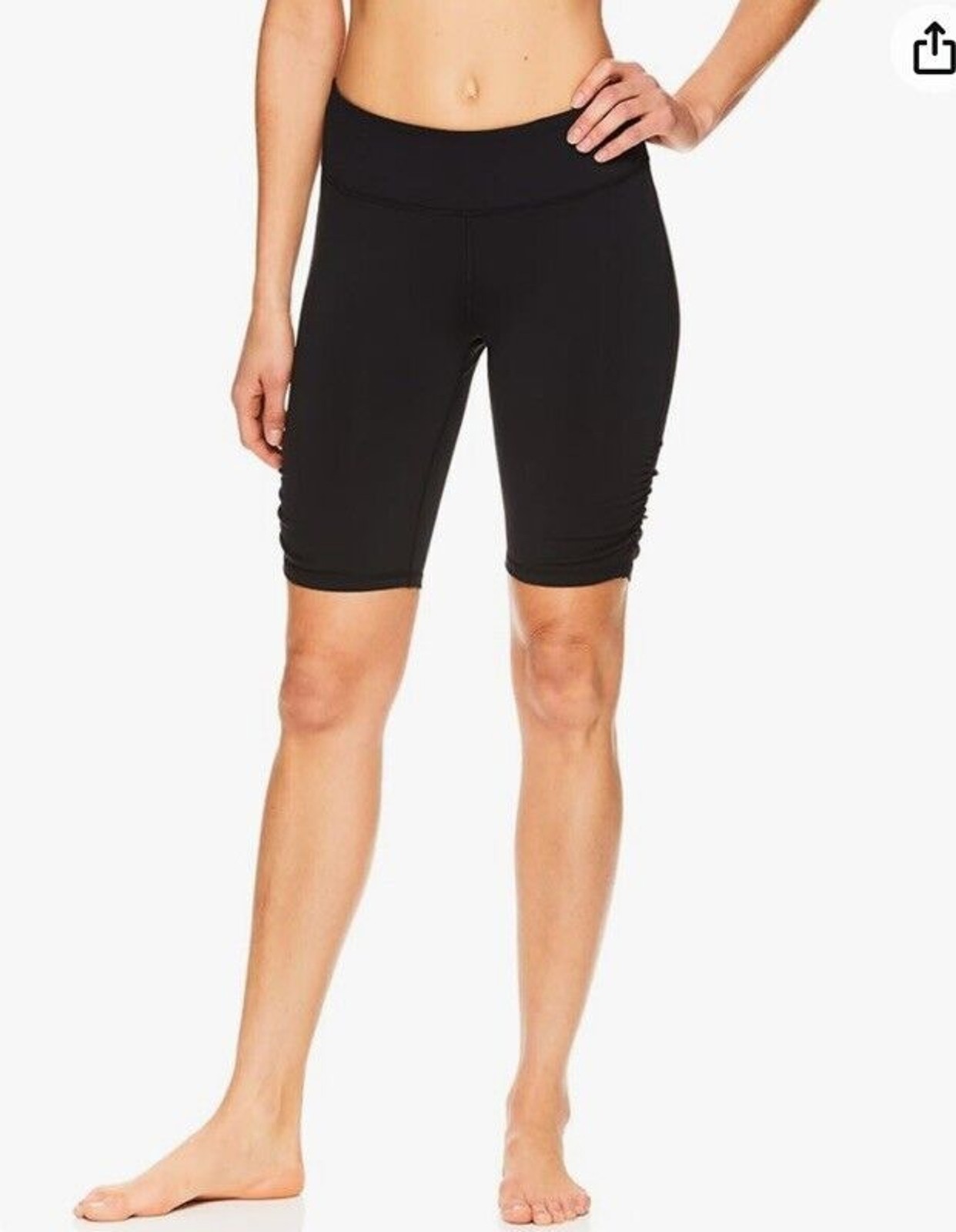 Gaiam Women’s Black Yoga Biker Shorts XS High Rise Compression Activewear