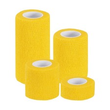 1"/2"/3"/4" 4 Pcs 5 Yard Self Adhesive Bandage Wrap Self Tape Yellow