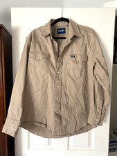 Wrangler Western Style Men's Cotton Shirt w/Long Sleeves, Pearl Snaps - Size L