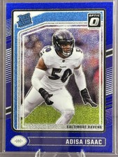 2024 Donruss Optic #202 Adisa Isaac Blue Glitter Rated Rookie RC Ravens