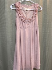 Forever 21 Ruffle sleeveless Dress Dusty Rose Sleeveless  Button Belt Sheer