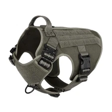 Tactical Dog Harness, Large Size,2X Metal Buckle,Working Dog MOLLE Vest with ...