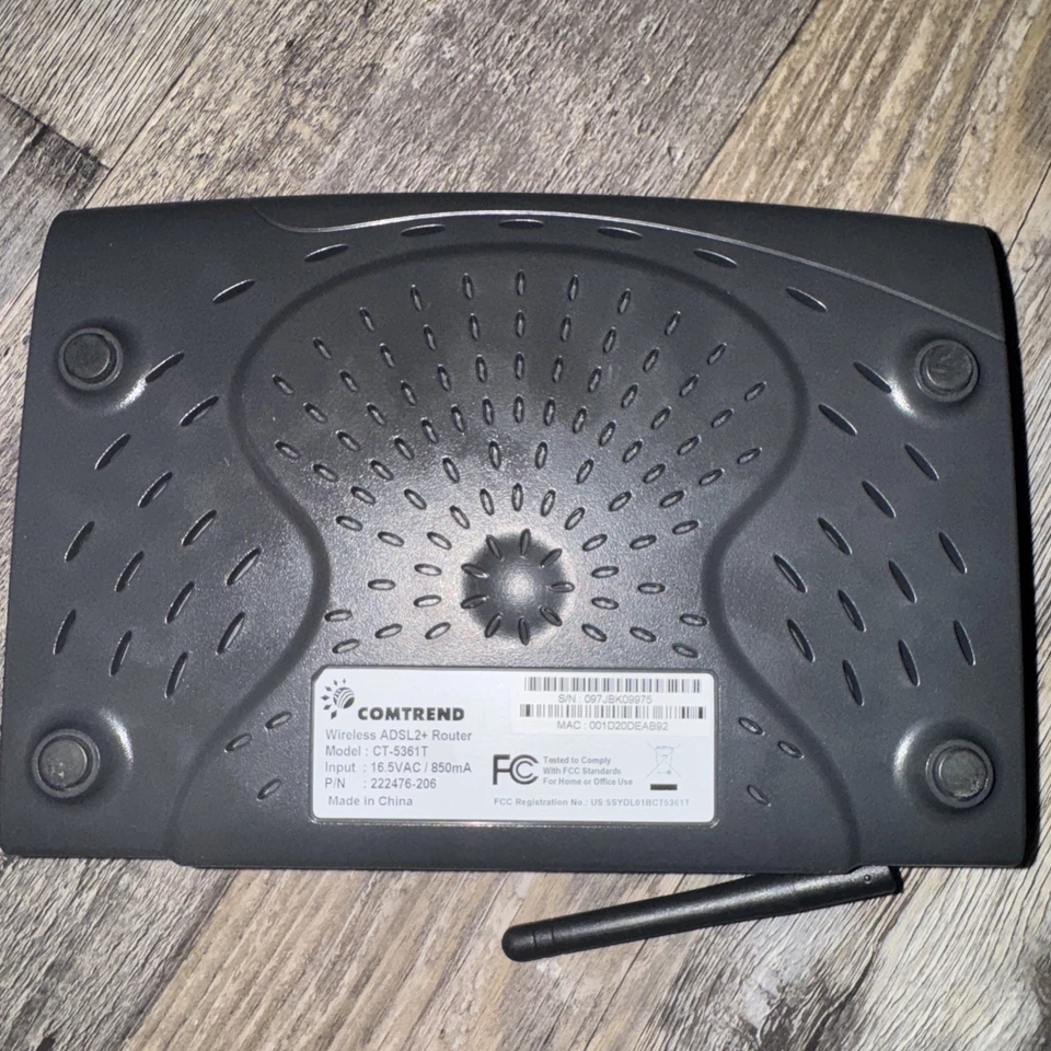 Comtrend ROUTER WIRELESS 16.5VAC 850MA MODEL CT-5361T - Image 3 of 4