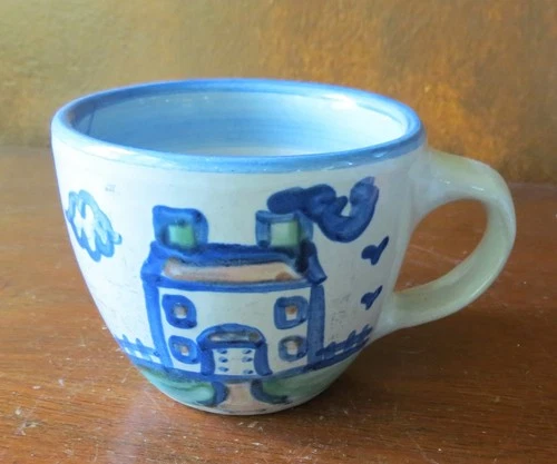 M.A. Hadley Art Pottery 3” Farm House Flat Cup