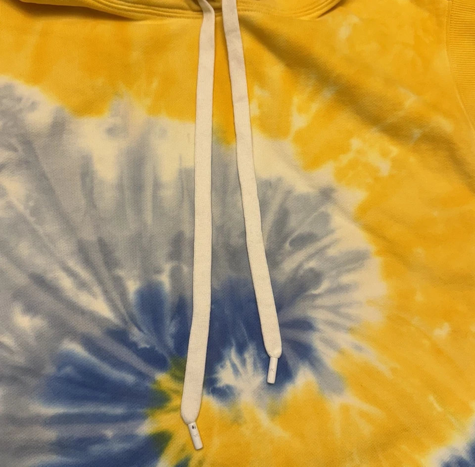 Sudadera con capucha sin mangas Michael Kors amarilla/azul tie dye, talla pequeña nueva con etiquetas Foto 4 de 4