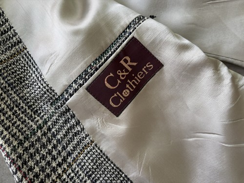 VTG Blazer Men’s 46R Check Gray Wool Sport Coat Union Made In USA - Picture 6 of 11