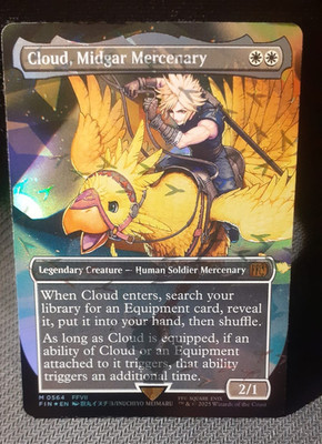 1x MTG FOIL '' CLOUD MIDGAR MERCENARY'' / FINAL FANTASY /CHOCOBO TRACK /HOLIDAY