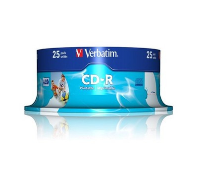 VERBATIM CD-R AZO 700MB 52x Speed 25er Spindel Wide Inkjet bedruckbar Rohlinge