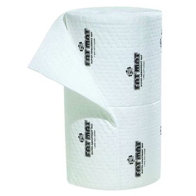 Pig Mat4102 Sorbent Roll, 40 Gal, 32 In X 75 Ft, Oil, White, Polypropylene