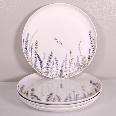Set of 4 Mikasa Lavender Fields 10.75'' Dinner Plates Bone China New