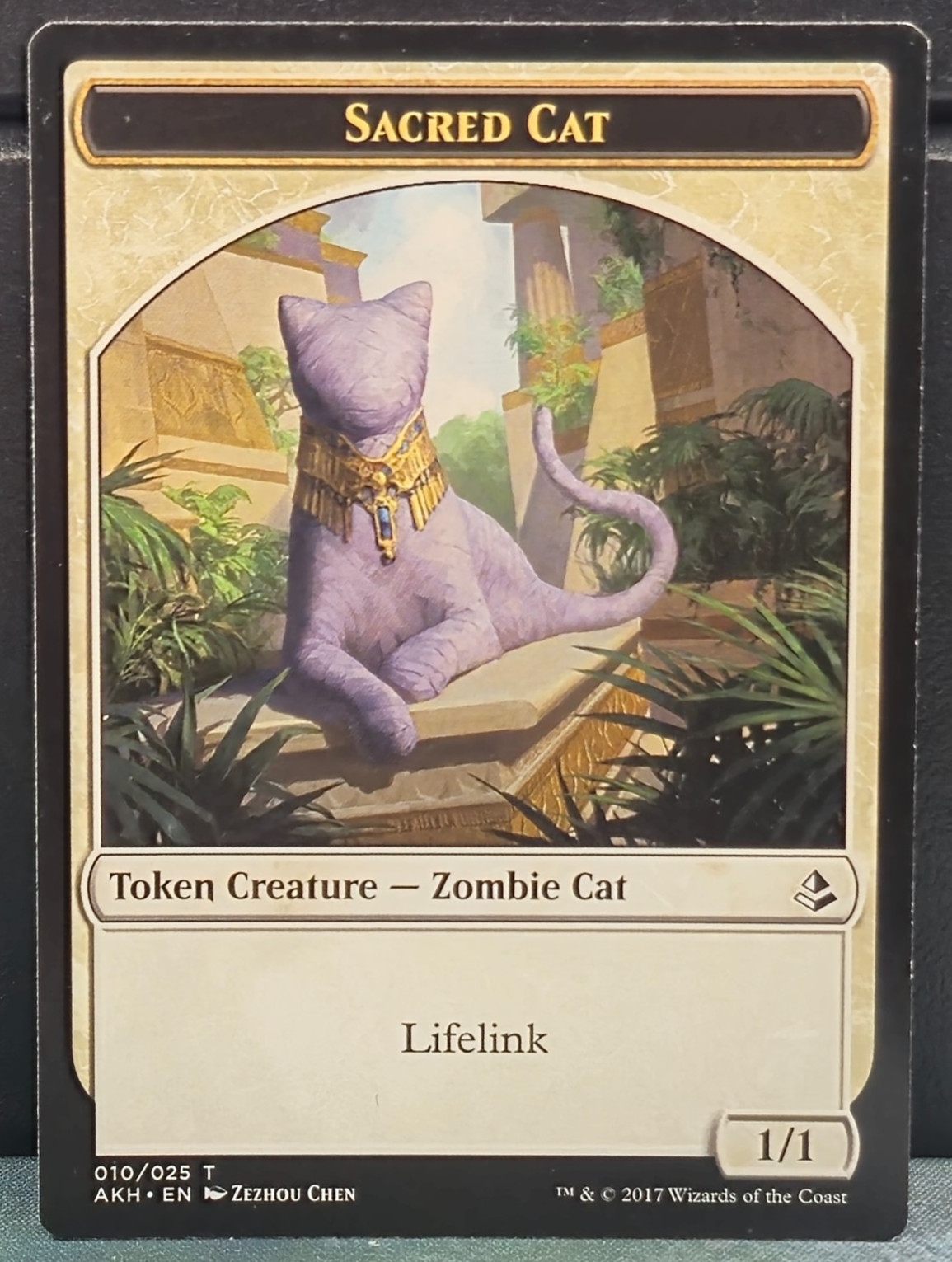 Sacred Cat 010/025 Token Amonkhet Card Game Near Mint MTG TCG NM Zombie Lifelink