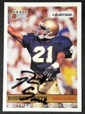 1992 Courtside Draft Pix Auto Rodney Smith RC Rookie #14 Fighting Irish