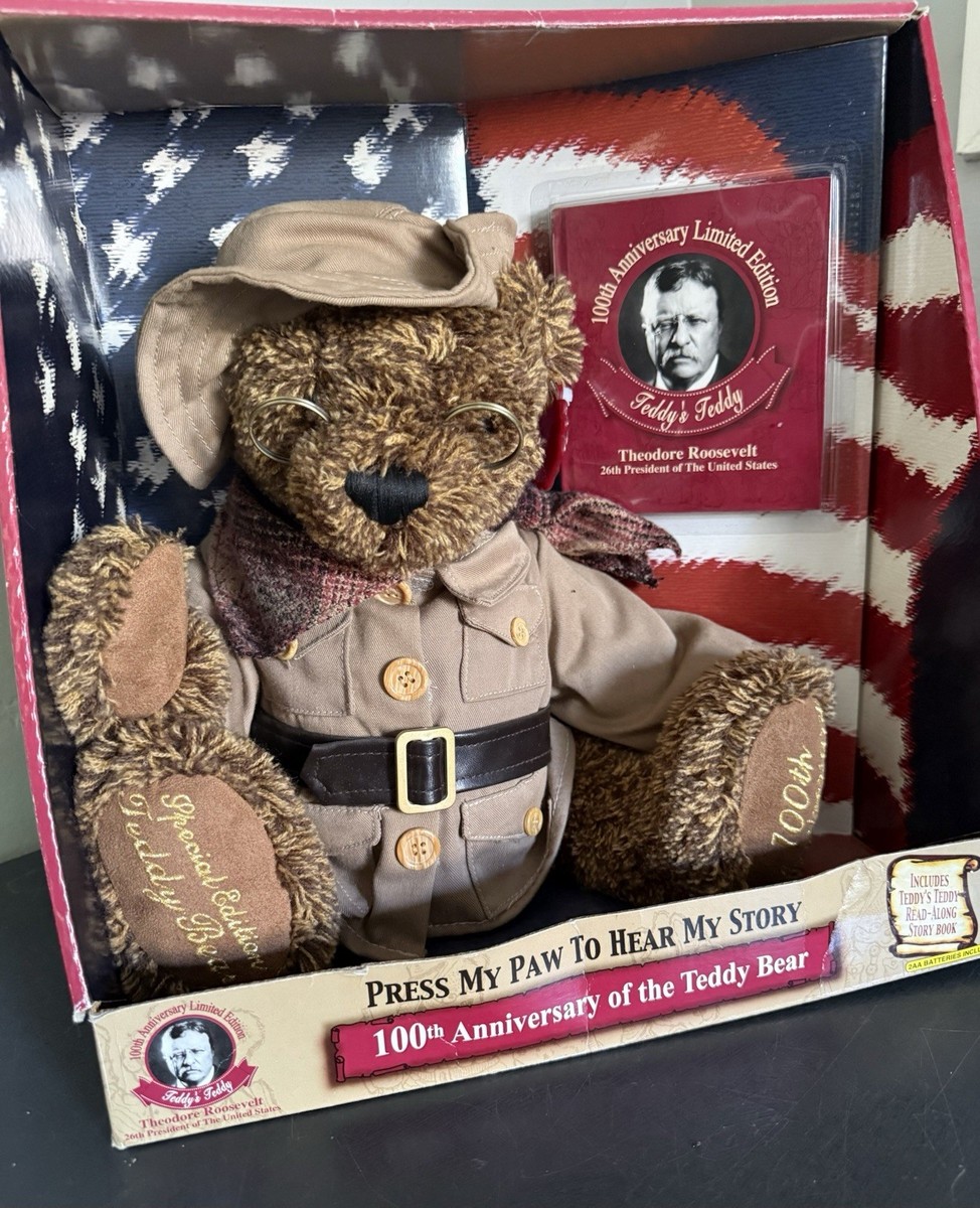 Theodore Roosevelt Talking Teddy Bear 100 Anniversary Limited