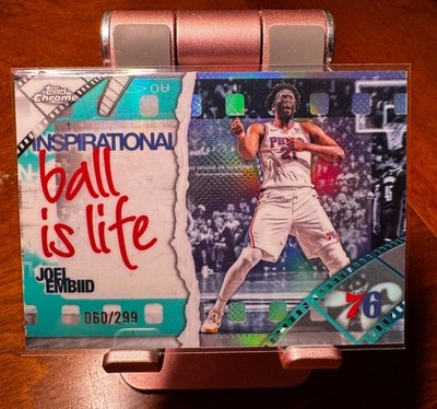 2025-26 Topps Chrome - Inspirational Joel Embiid #IP-10 Teal Refractor 060/299