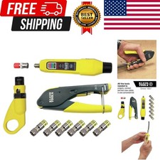 818 Coax Install and Kit with Crimp Tool, Includes Tester, Stripper and Univ...