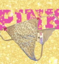 NWT PINK Extra Low Rise V-string Vintage Lace Back Victoria's Secret Y2K - Large