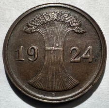 1924-D Germany 2 Pfennig, AU