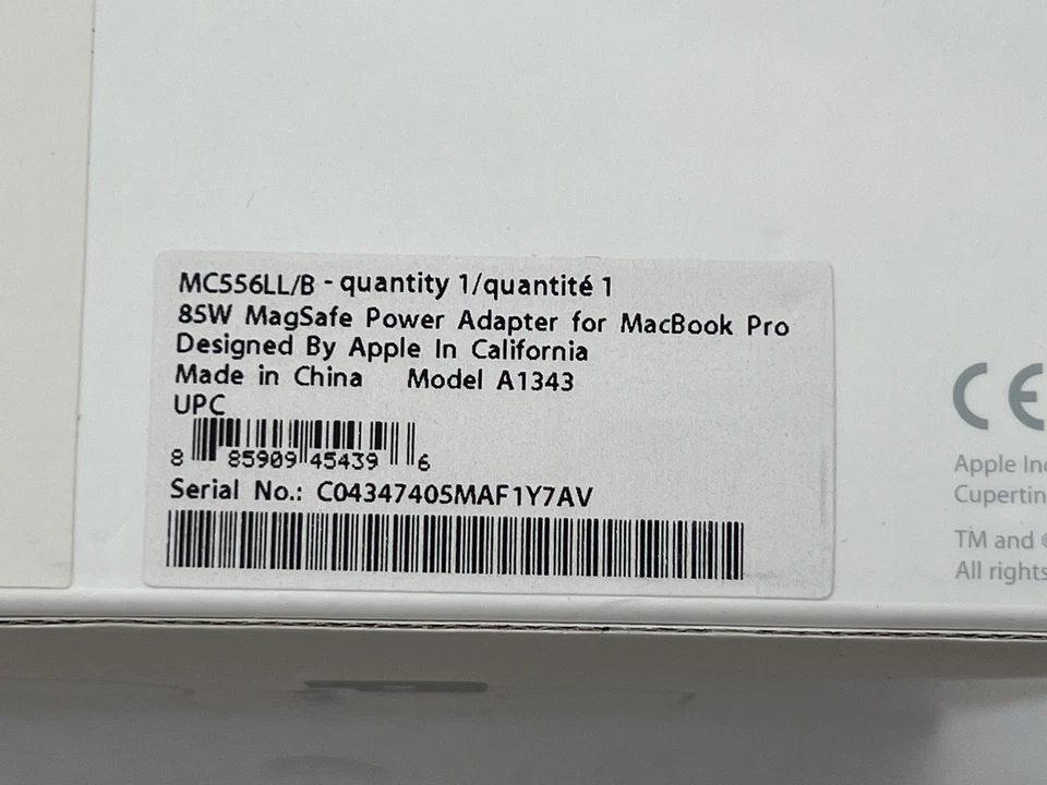 Apple MacBook Pro 85W MagSafe Power Adapter Charger  A1343 - Brand New - Image 3 of 3