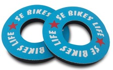 SE Racing "BIKE LIFE" old school BMX bicycle foam grip donuts WHITE  RED on