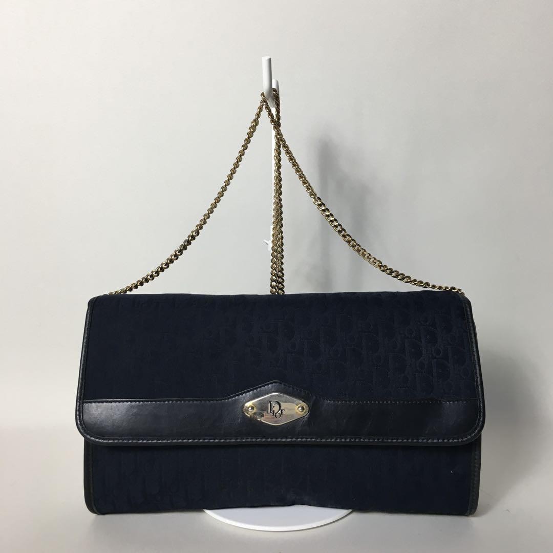 Dior Black Trotter Shoulder Bag with Chain Strap 2507-52 New