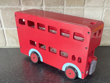 Habitat Wooden Red Double Decker Bus Vehicle Toy & One Peg Figure 40cm Long