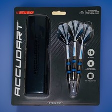 Accudart 10 Piece Steel Tip Standard Dart Set With Tri-Fold Case 16g STL 2.0 NIP