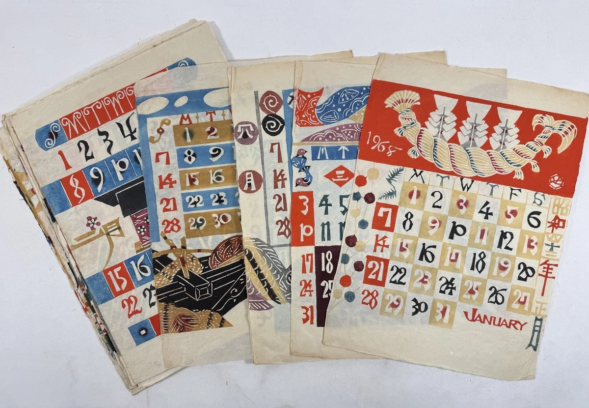 Japanese Calendar In Antique Japanese Prints for sale | eBay