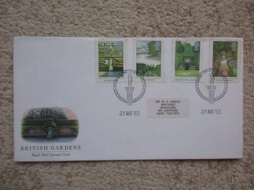 1983 GARDENS GPO COVER, TRAFALGAR SQUARE H/S, DATED 27 AUG 1983