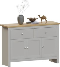 Vida Designs Arlington Sideboard Buffet Table Cupboard Cabinet in Grey & Oak