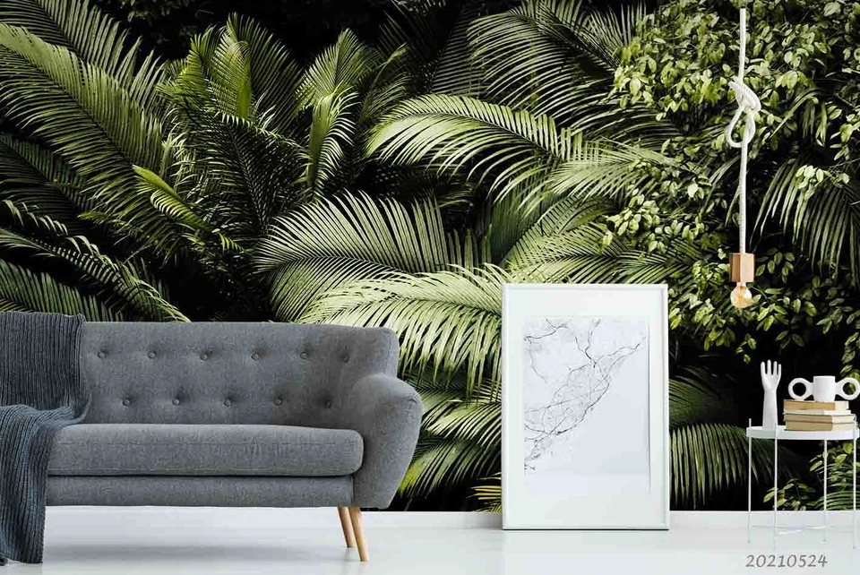 Pegatina de pared de hojas de plantas tropicales 3D Foto 3 de 4