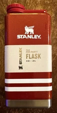 STANLEY x TARGET 8 oz THE PRE-PARTY FLASK in Stainless Steel RED x WHITE Shimmer